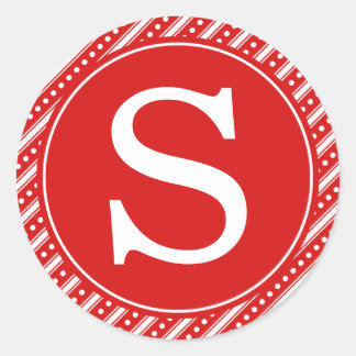 Weihnachts-Aufkleber mit Monogramm Runder Aufkleber