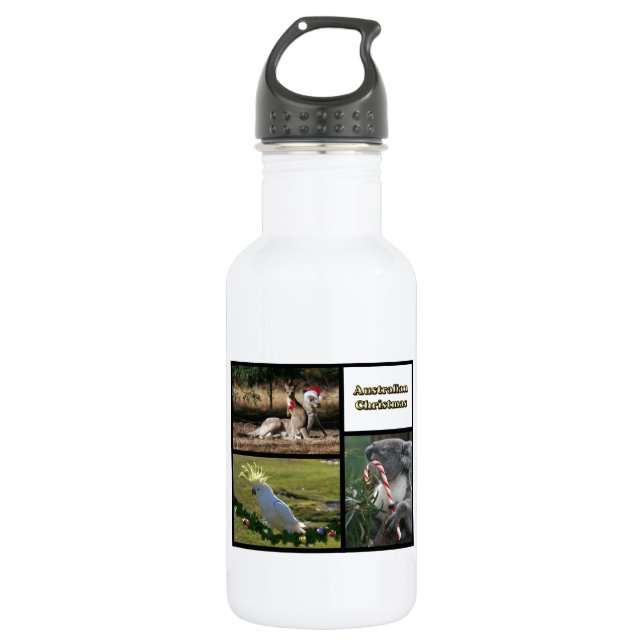 Weihnachts-Aussie-Style-Tiere Trinkflasche (Vorderseite)