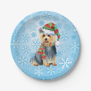 Weihnachts-Australische Terrier Paper-Teller Pappteller
