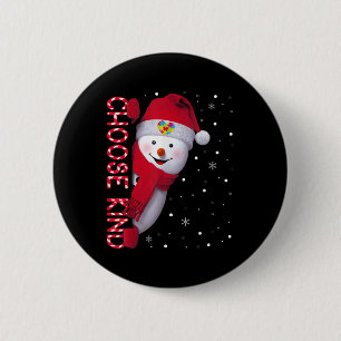 Weihnachts-Autismus-Bewusstsein Shirt Kind Schnee Button