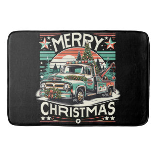 Weihnachts Auto Abschleppen Frohe Weihnachten 1950 Badematte