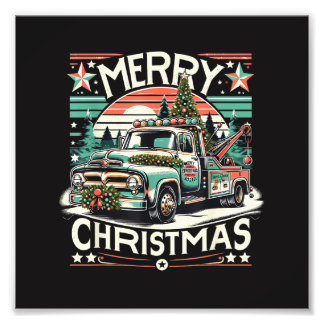Weihnachts Auto Abschleppen Frohe Weihnachten 1950 Fotodruck