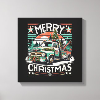 Weihnachts Auto Abschleppen Frohe Weihnachten 1950 Leinwanddruck