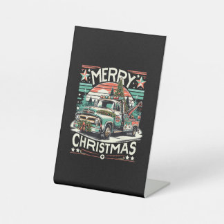Weihnachts Auto Abschleppen Frohe Weihnachten 1950 Sockelschild