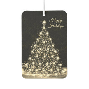 Weihnachts-Auto Golden Shiny Tree Winter Schwarz Autolufterfrischer