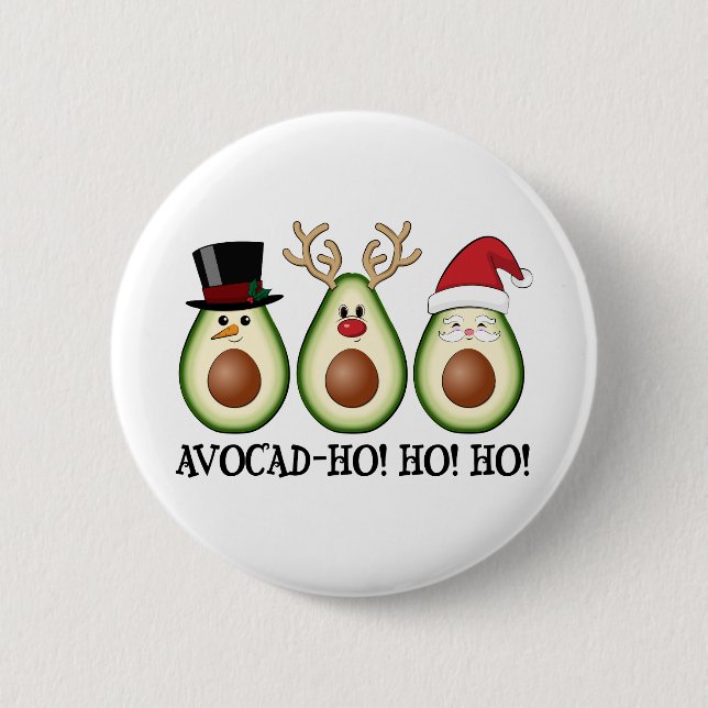 Weihnachts Avocado Frosty, Rudolph und Santa Button (Vorderseite)