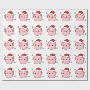 Weihnachts Axolotl in Santa Hut Cute Kawaii Geschenkpapier