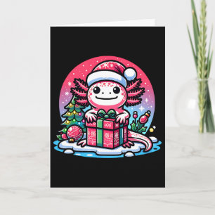 Weihnachts Axolotl Santa Hut Junge Mädchen Kinder Karte