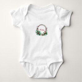 Weihnachts-Babes Holly Wreath Baby Body Strampler