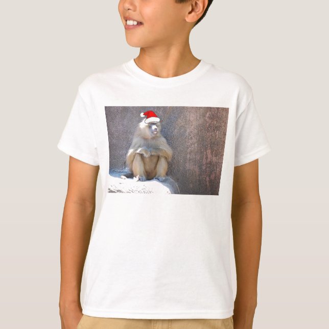 Weihnachts Baboon T-Shirt (Vorderseite)