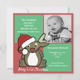 Weihnachts-Baby-Ankündigung Feiertagskarte