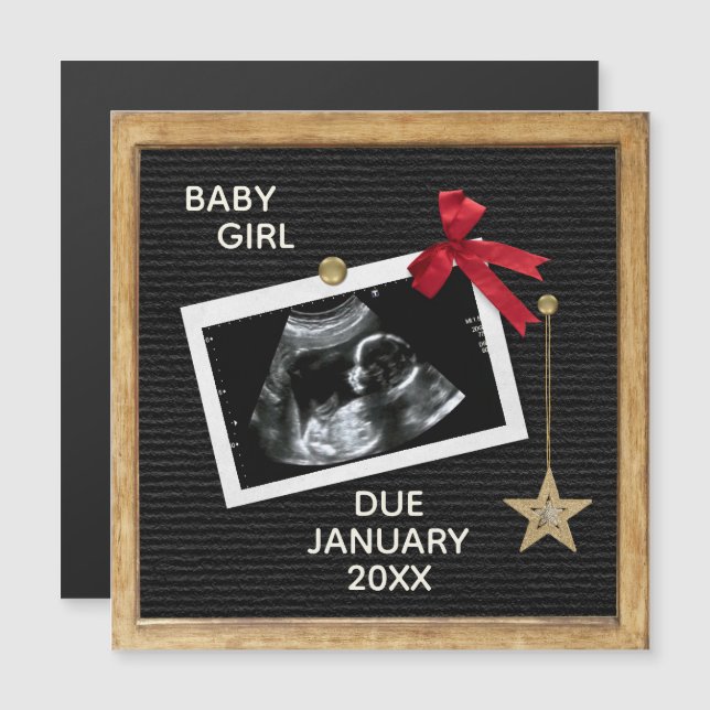 Weihnachts-Baby-Ankündigung Letter Board Magnet (Vorne/Hinten)