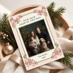 Weihnachts-Baby-Ankündigungsfoto Feiertagskarte