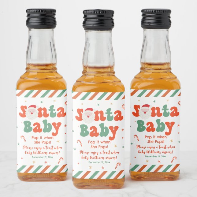 Weihnachts-Baby-Babydusche Alkoholflaschenetikett (Flaschen)
