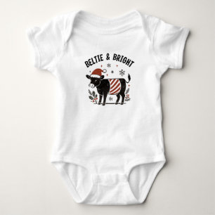 Weihnachts-Baby Beltie Farmer Belted Galloway Kuh Baby Strampler