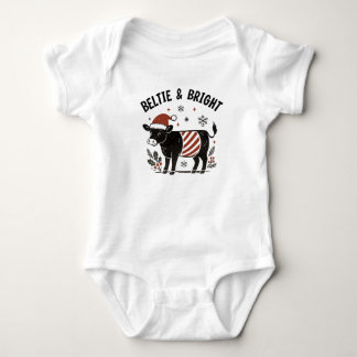 Weihnachts-Baby Beltie Farmer Belted Galloway Kuh Baby Strampler