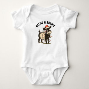 Weihnachts-Baby Beltie Farmer Gürtelkuh Galloway Baby Strampler