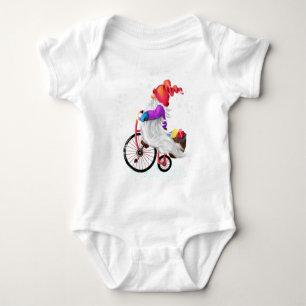 Weihnachts Baby Bodysuit Gnome mit Bike und Gesche Strampler
