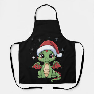 Weihnachts-Baby-Drache-Santa-Hut-Schneeflocken-Cut Schürze