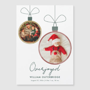 Weihnachts-Baby-Foto-Geburtsanzeige-Magnet Magnetkarte