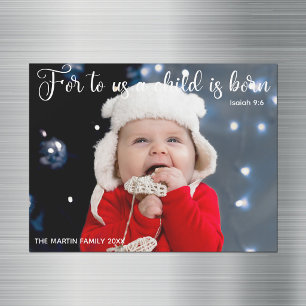 Weihnachts Baby Foto Religious Verse Magnet Card
