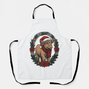 Weihnachts-Baby-Kalb Vintage-Gravur-Feiertags-Shir Schürze