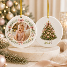 Weihnachts-Baby-Mädchen Coquette-Schleife Foto