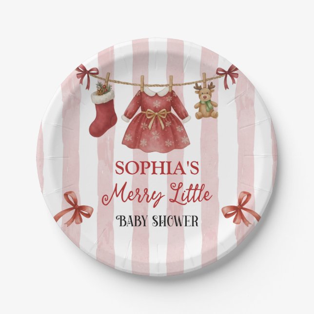 Weihnachts-Baby-Party  Pappteller (Vorderseite)