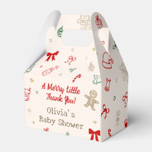 Weihnachts-Baby-Shower Merry Little Dankeschön Geschenkschachtel