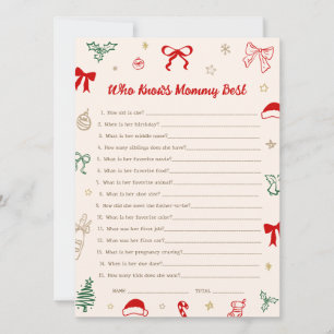 Weihnachts-Baby-Shower-Wer kennt Mama am besten-Ka Einladung
