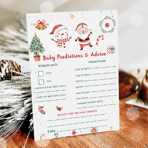 Weihnachts-Baby-Vorhersagen & Advice-Game-Karte Einladung