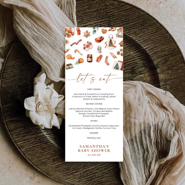 Weihnachts-Babydusche im Flachmenü Menükarte (Von Creator hochgeladen)