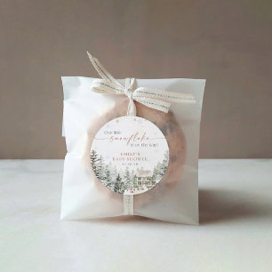 Weihnachts-Babyduschkleber Runder Aufkleber