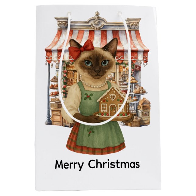 Weihnachts-Bäckerei-Shop Mittlere Geschenktüte (Vorderseite)
