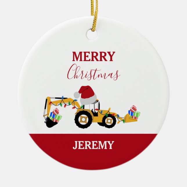 Weihnachts-Backhofbau Truck Custom Keramik Ornament (Vorne)