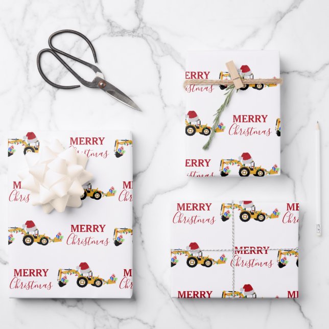 Weihnachts-Backhofsbauwagen Geschenkpapier Set (Vorderseite)