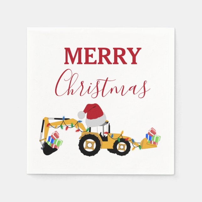 Weihnachts-Backhofsbauwagen Serviette (Vorderseite)