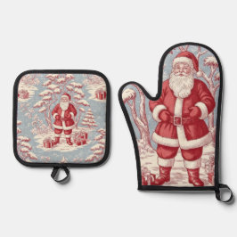 Weihnachts-Backofen-Handschuh und Topflappen-Set Ofenhandschuh & Topflappen-Set