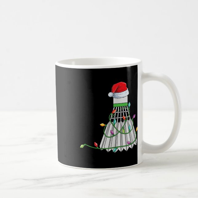 Weihnachts-Badminton-Geschenk-Weihnachtsmannmütze  Kaffeetasse (Rechts)