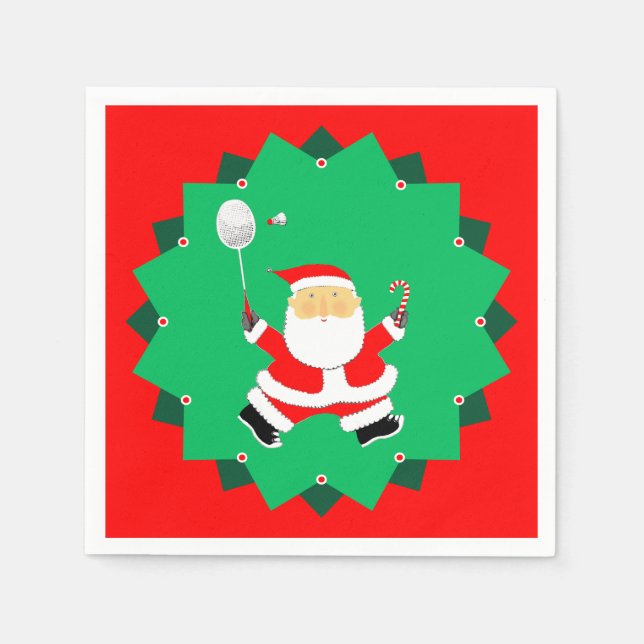 Weihnachts-Badminton Serviette (Vorderseite)