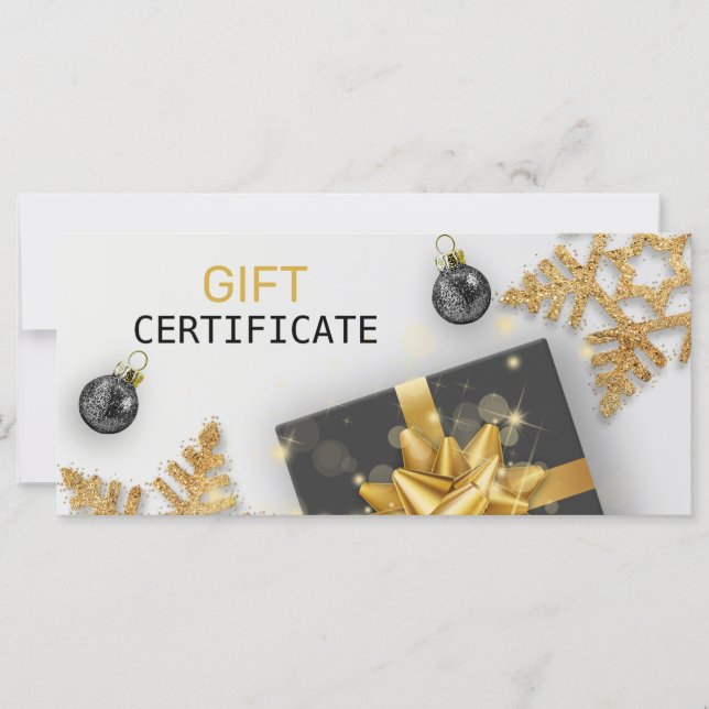 Weihnachts-Ball Black Geschenk Gold Snowflake Gesc (Vorderseite)