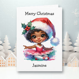 Weihnachts Ballerina Farbenspiel Girl Karte