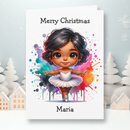 Weihnachts Ballerina Farbenspiel Girl Karte