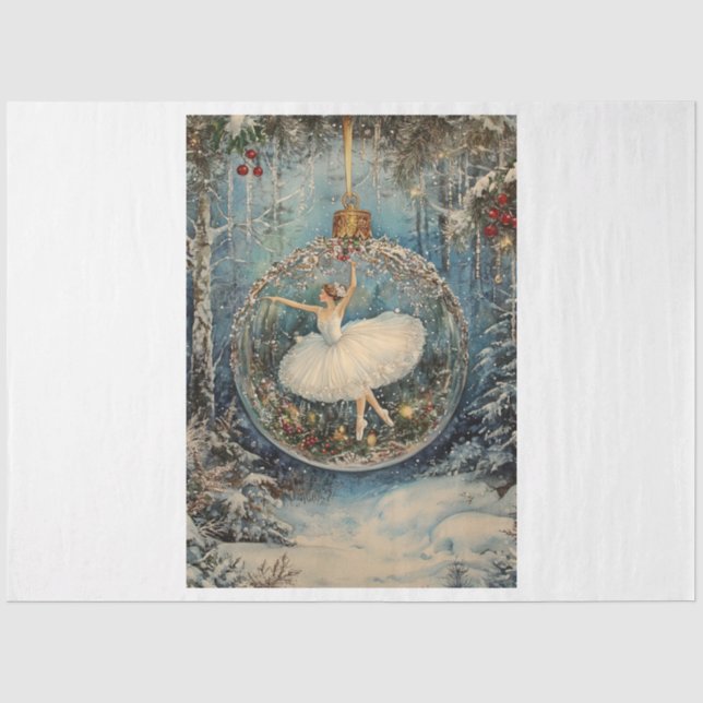 Weihnachts Ballerina Ornament Seidenpapier (Vorderseite)