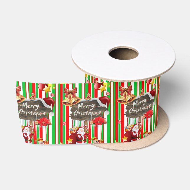 Weihnachts-Band, frohe Weihnachten Weihnachten Satinband (Spule)