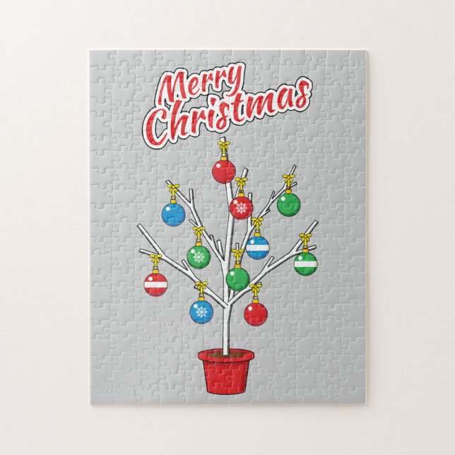 Weihnachts-Bare-Branch Tree - Frohe Weihnachten (Vertikal)