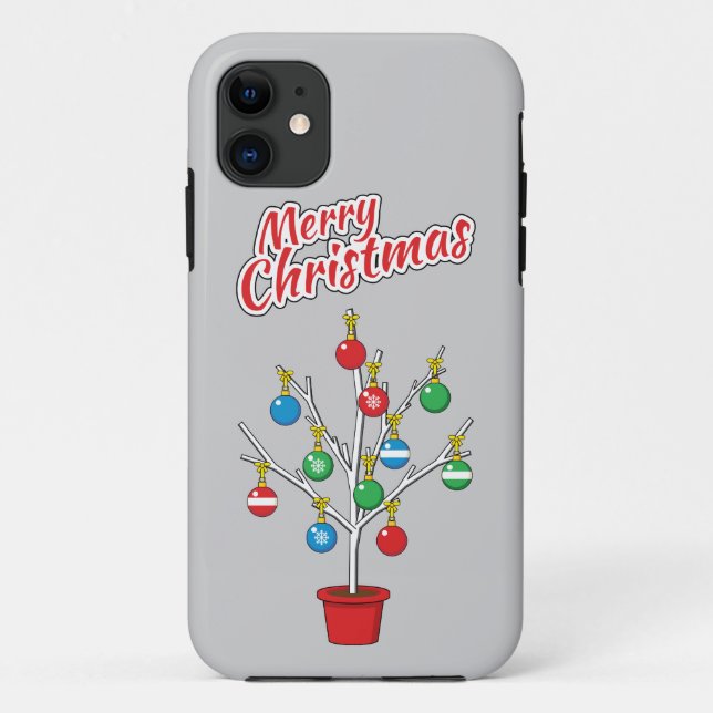 Weihnachts-Bare-Branch Tree - Frohe Weihnachten Case-Mate iPhone Hülle (Rückseite)