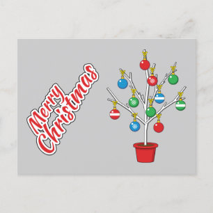 Weihnachts-Bare-Branch Tree - Frohe Weihnachten Postkarte