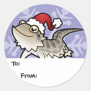 Weihnachts-Bartdrache / Rankins-Drache Runder Aufkleber