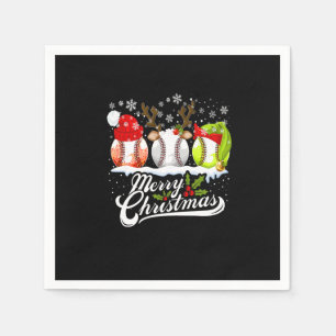 Weihnachts Baseball Ball Weihnachtsmannmütze Elf R Serviette